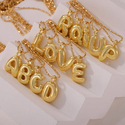 Small Solid Balloon Alphabet Necklaces