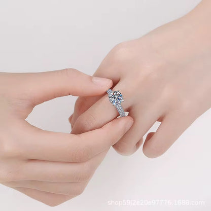 Studded Solitaire Ring-Silver