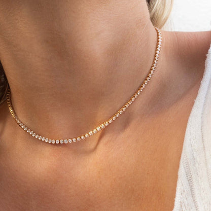 Petite Tennis Necklace - Gold & Silver Options