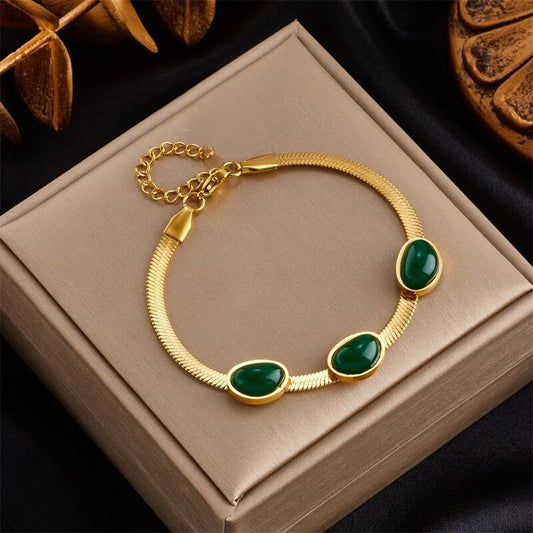 GREEN STONE BRACELET