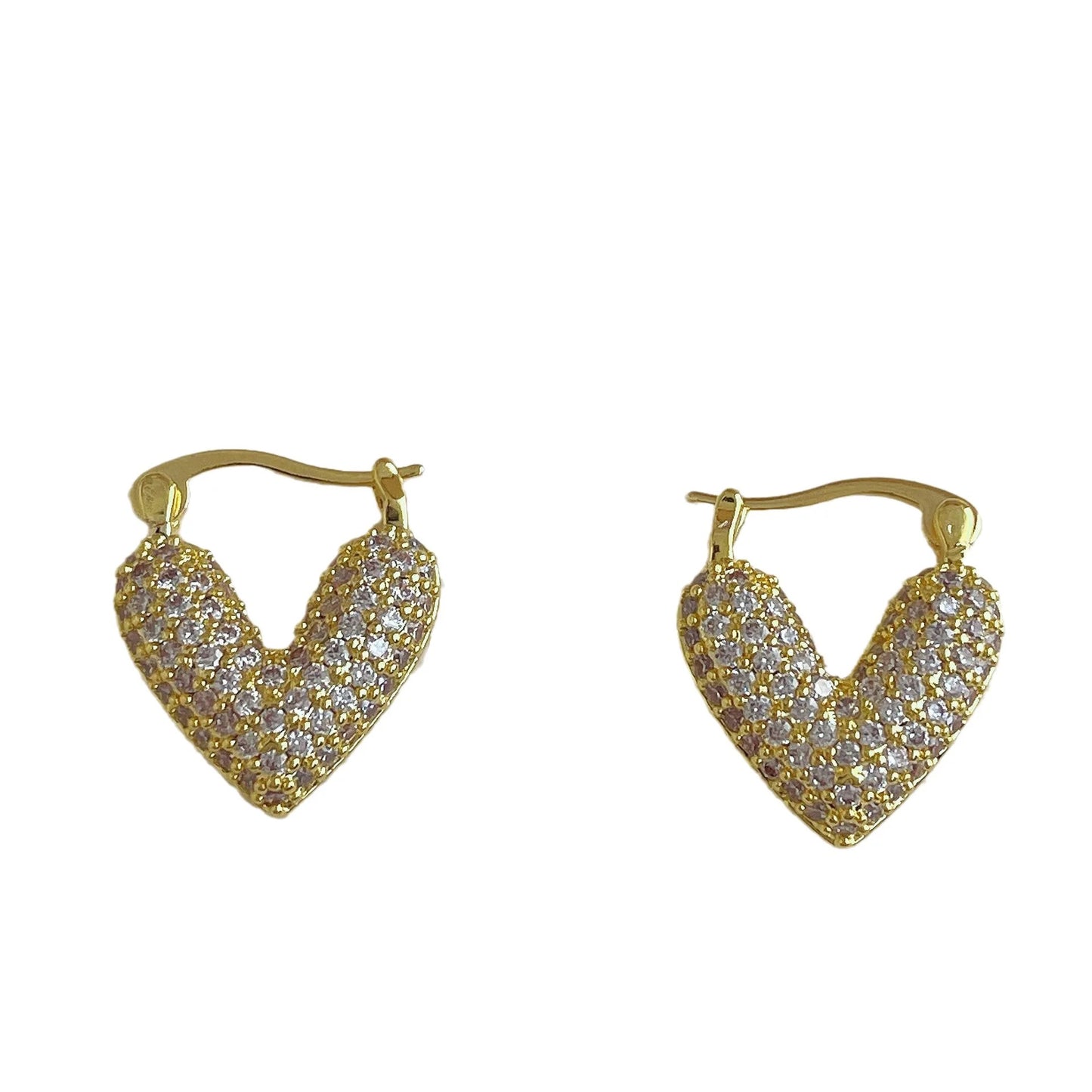 Studded Heart Bali Earrings