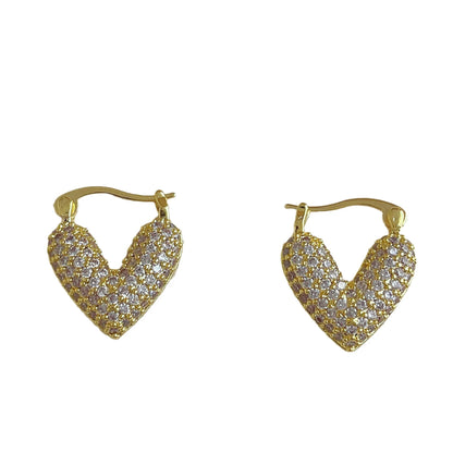 Studded Heart Bali Earrings