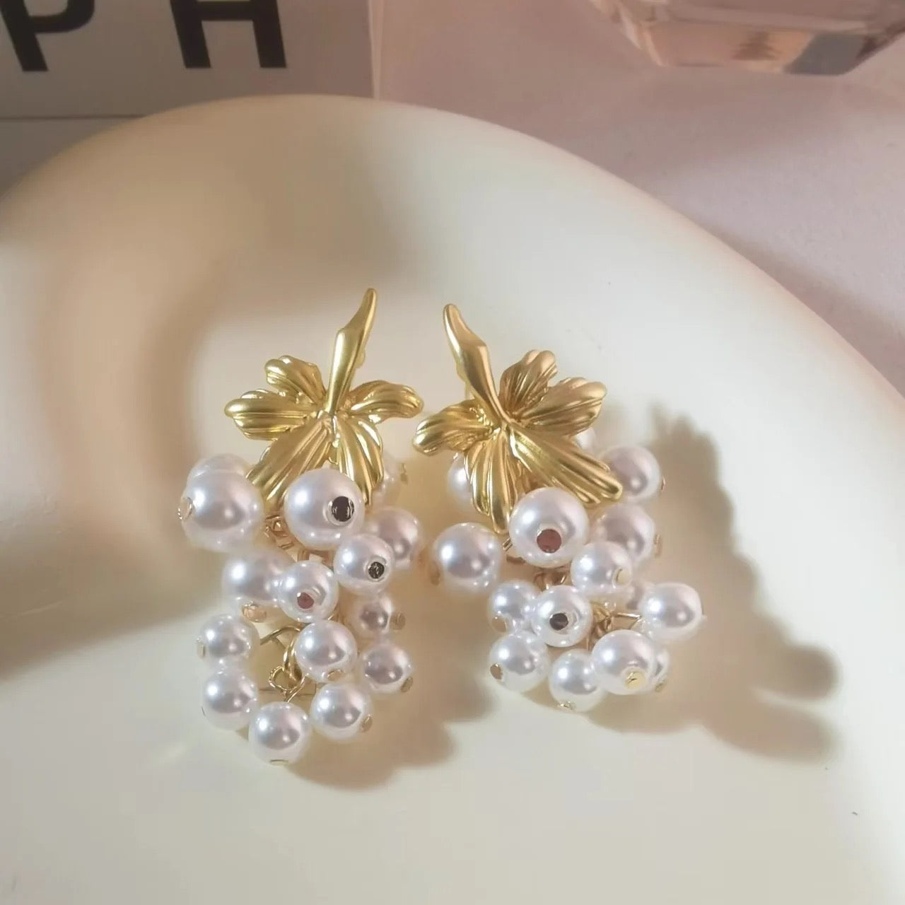 Pearl Grape Vine Earrings