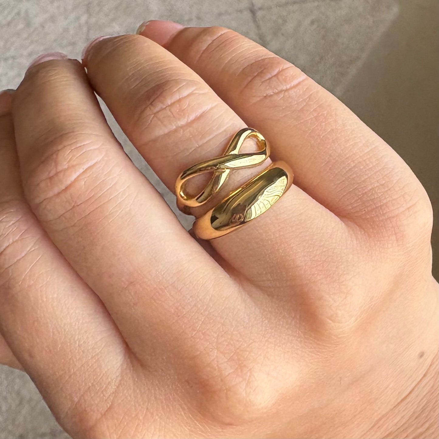 Infinity Layered Stainless Steel Ring