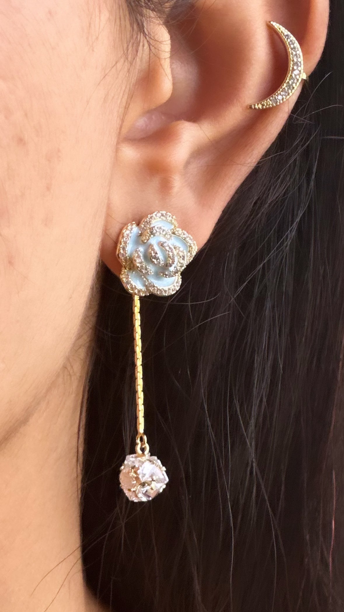 Rose F&B Dangler Earrings