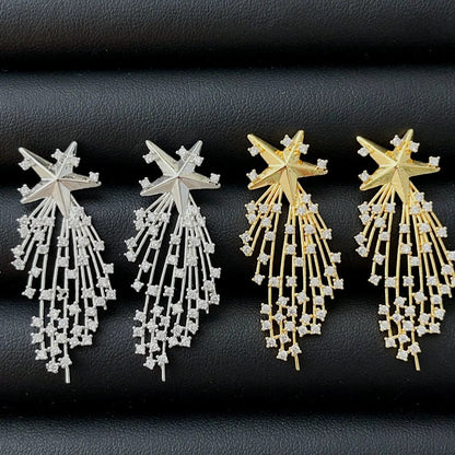 Shimmering Star Diamond Earrings