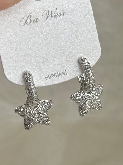 Bling Star 2in 1 Earrings-Gold