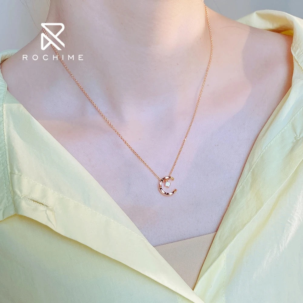 Moon Solitaire Necklace