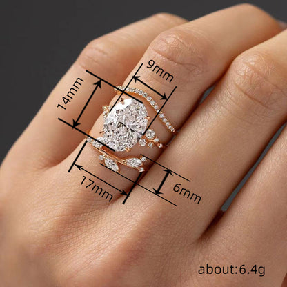 Soft Sparkle Solitaire Trio Ring 3 Pc Set