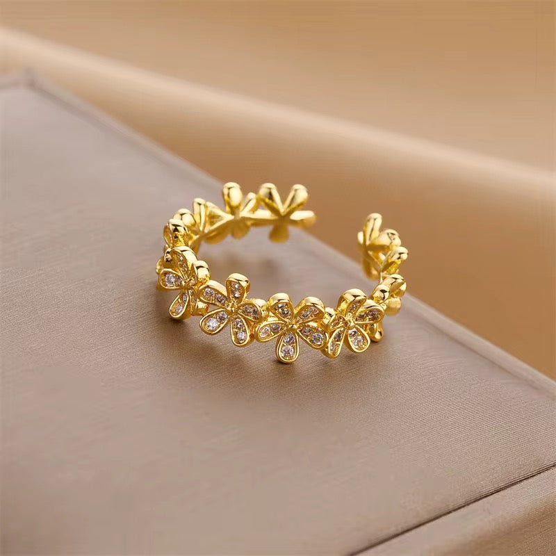 Floral Wreath Ring-Gold and Silver