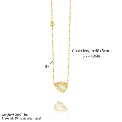 Bold Pear Solitaire Necklace-Gold
