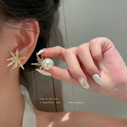Wild Lily Pearl Sandwich  Earrings