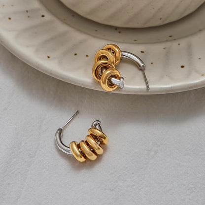 Ringed Mini SS Hoop Studs
