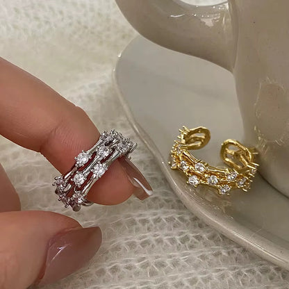 Dotted Silver Studded Ring-Silver