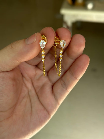 Luna Drop Earrings-Gold