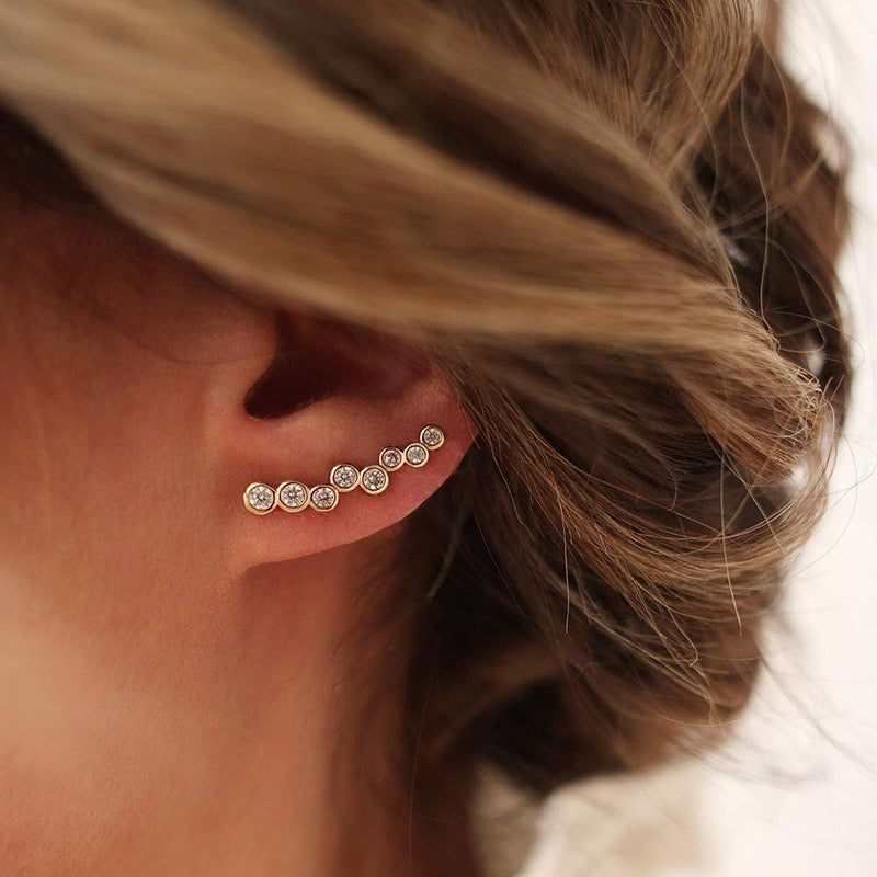 Celeste Climbers / Earrings-Silver & Gold