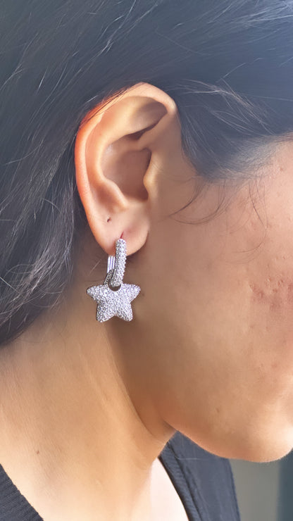 Bling Star 2in 1 Earrings-Gold