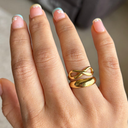 Infinity Layered Stainless Steel Ring