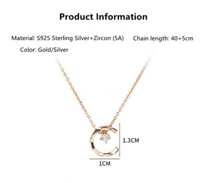 Moon Solitaire Necklace