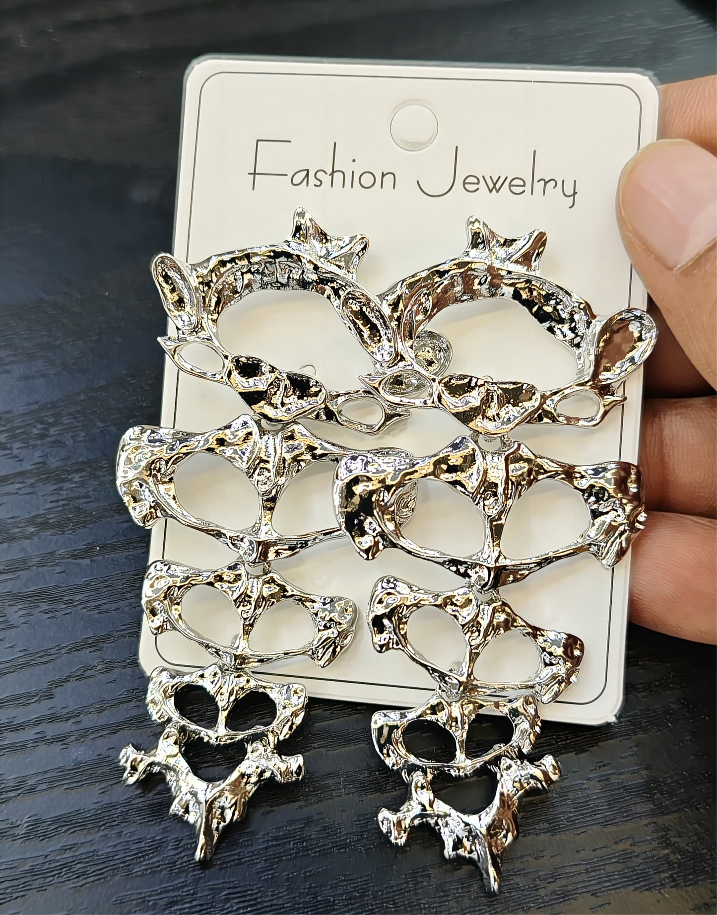 Elegant Vertebrae Earrings-Gold & Silver