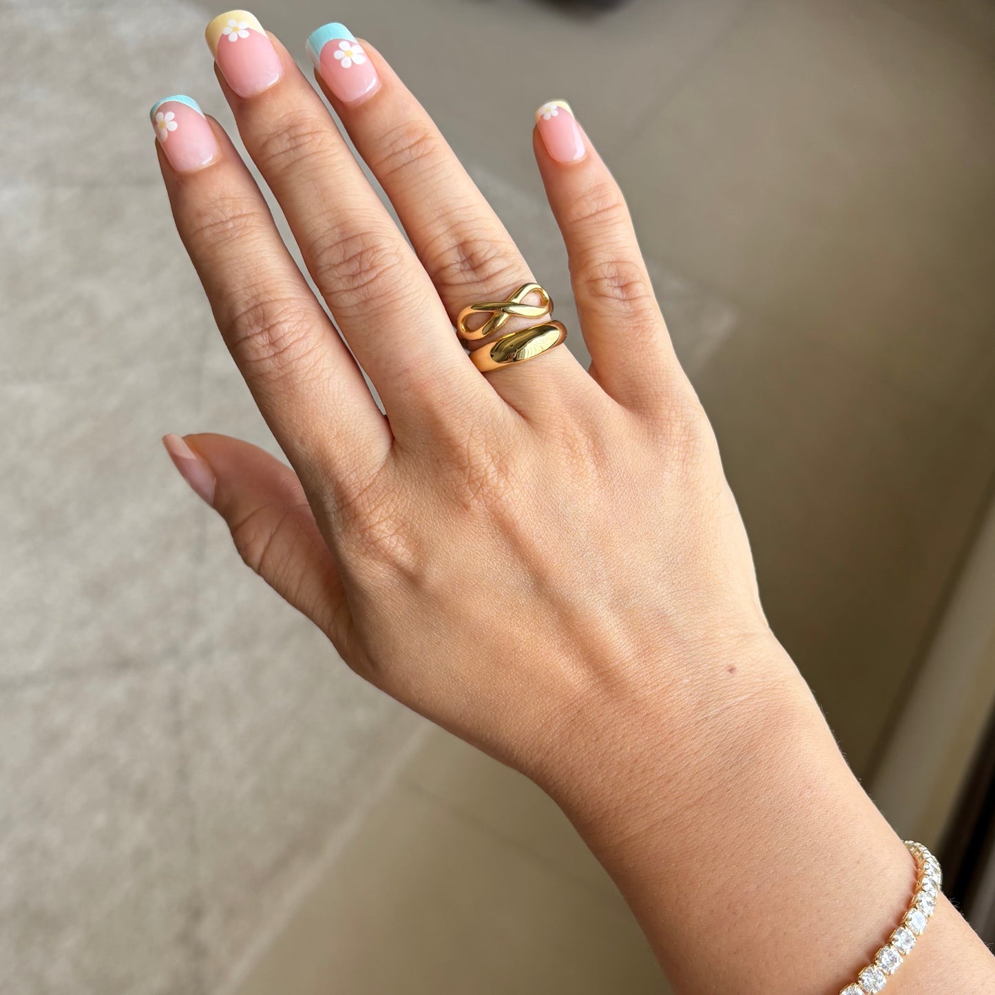 Infinity Layered Stainless Steel Ring