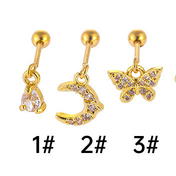 Helix Flat Back Earring-Gold & Silver Options (Single pc)