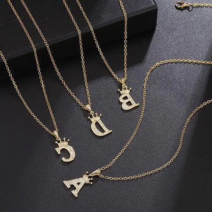 Small Princess Gold Alphabet Necklaces
