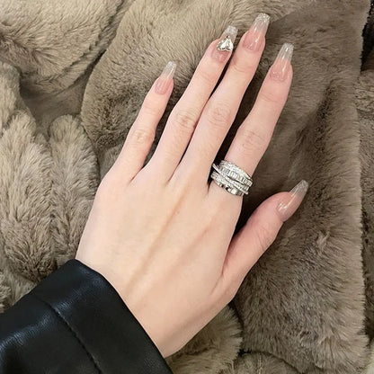 Silver Layered Ring