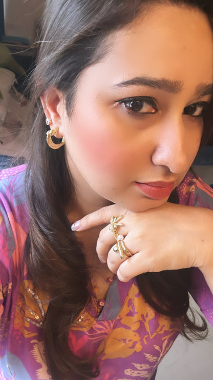 Matte Textured Knot Hoop Earrings