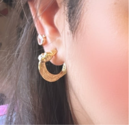 Matte Textured Knot Hoop Earrings
