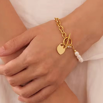 Pearl Heart Bracelet