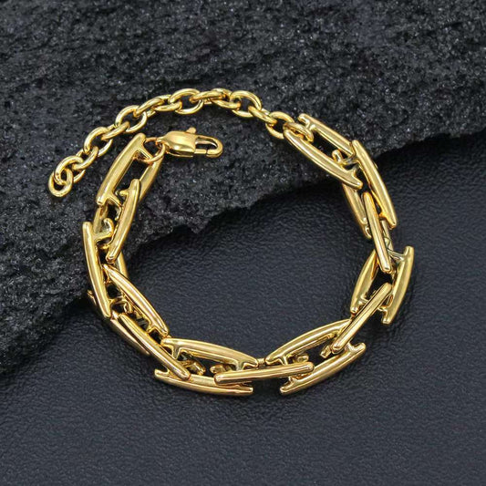 Chunky Mech Bracelet-Gold