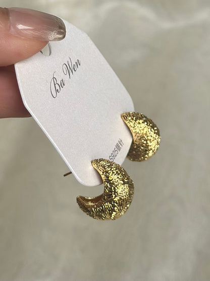 Mini Rustic Drop Earrings-Gold & Silver