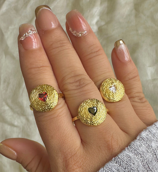Hammer heart Rings-3 Colors