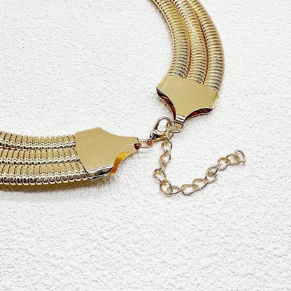 Triple Layer Gold Choker Necklace
