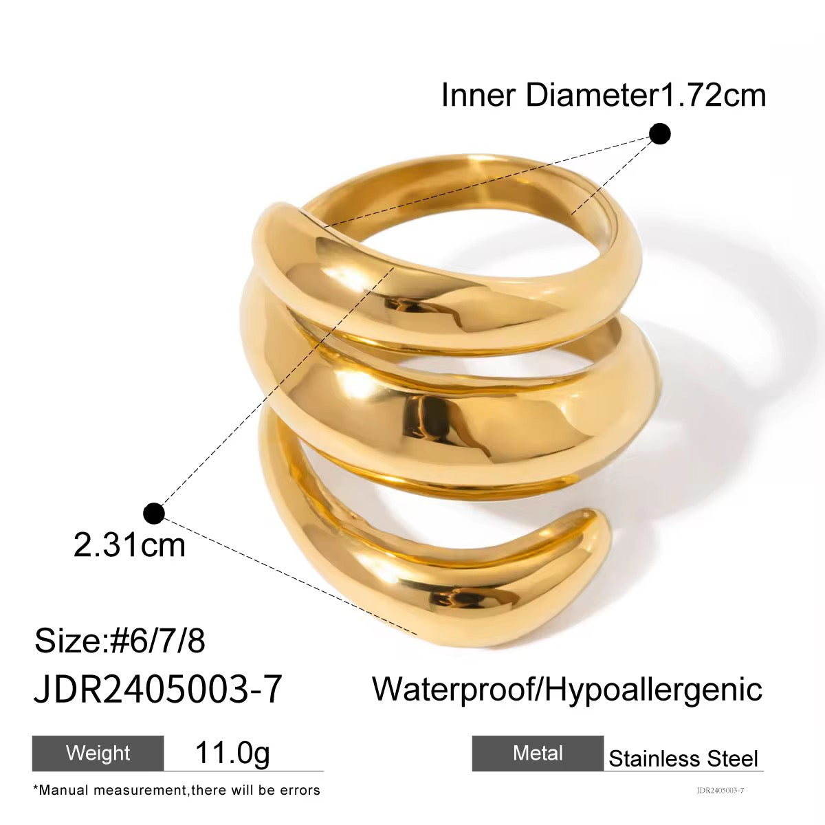 Molten Wrap Ring-Gold