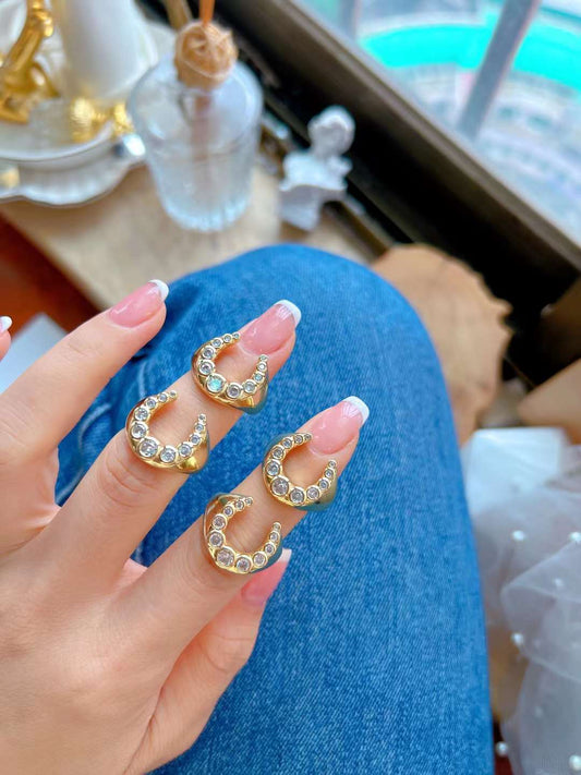 Horse Shoe Studded Ring