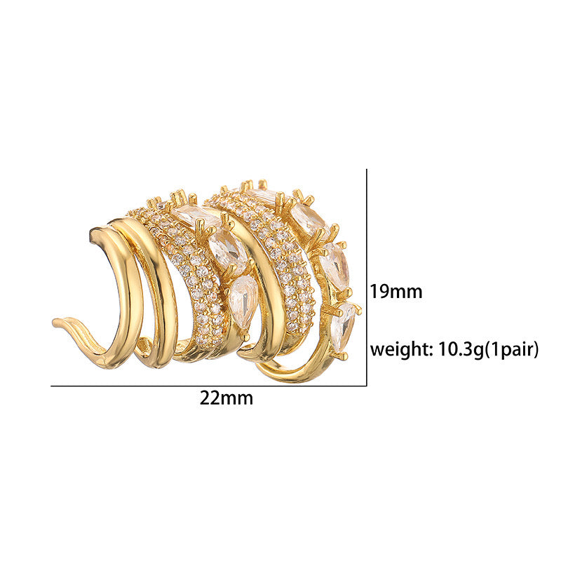 Opera Layered Cuff Earrings Pair