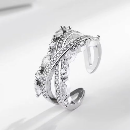 Cross Studded Ring-Silver