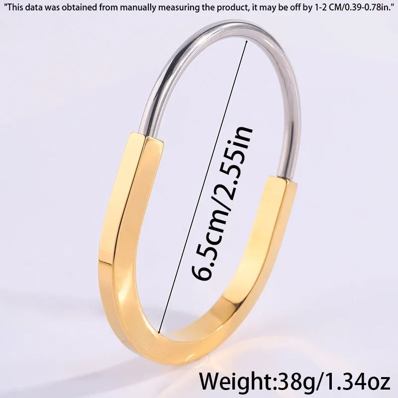 Solid Silver Gold Unisex Oval Kada