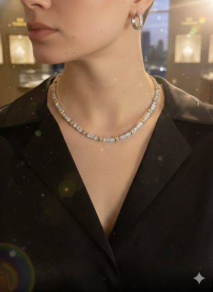 Signature X Luxe Choker Necklace & Earrings Det