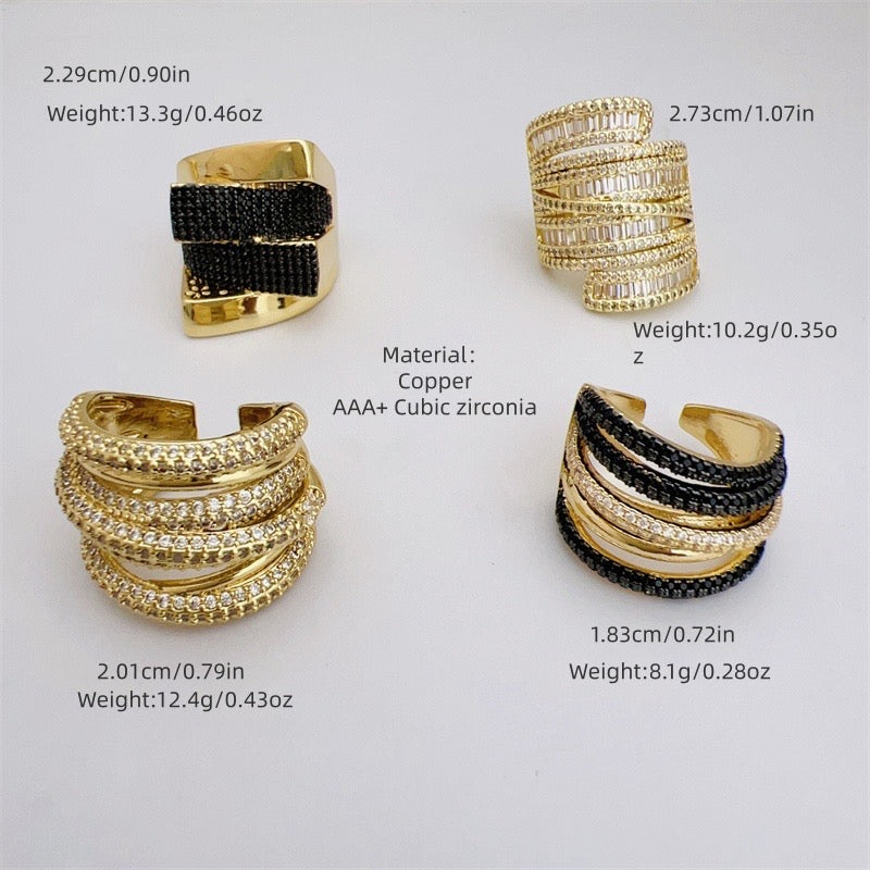 Chunky Twist Layered Ring-Gold