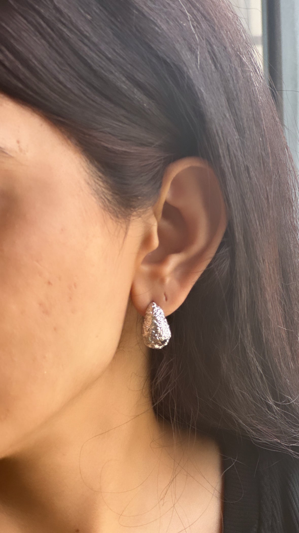 Mini Rustic Drop Earrings-Gold & Silver