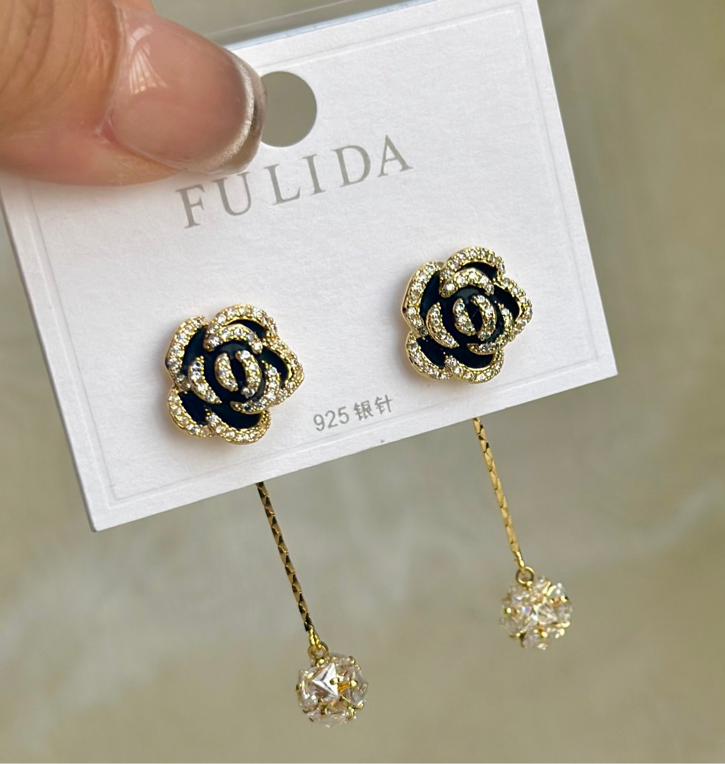 Rose F&B Dangler Earrings