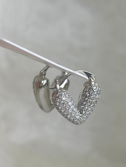 Studded Heart Bali Earrings