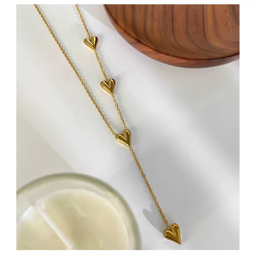 4 Tiny Hearts Petite Necklace