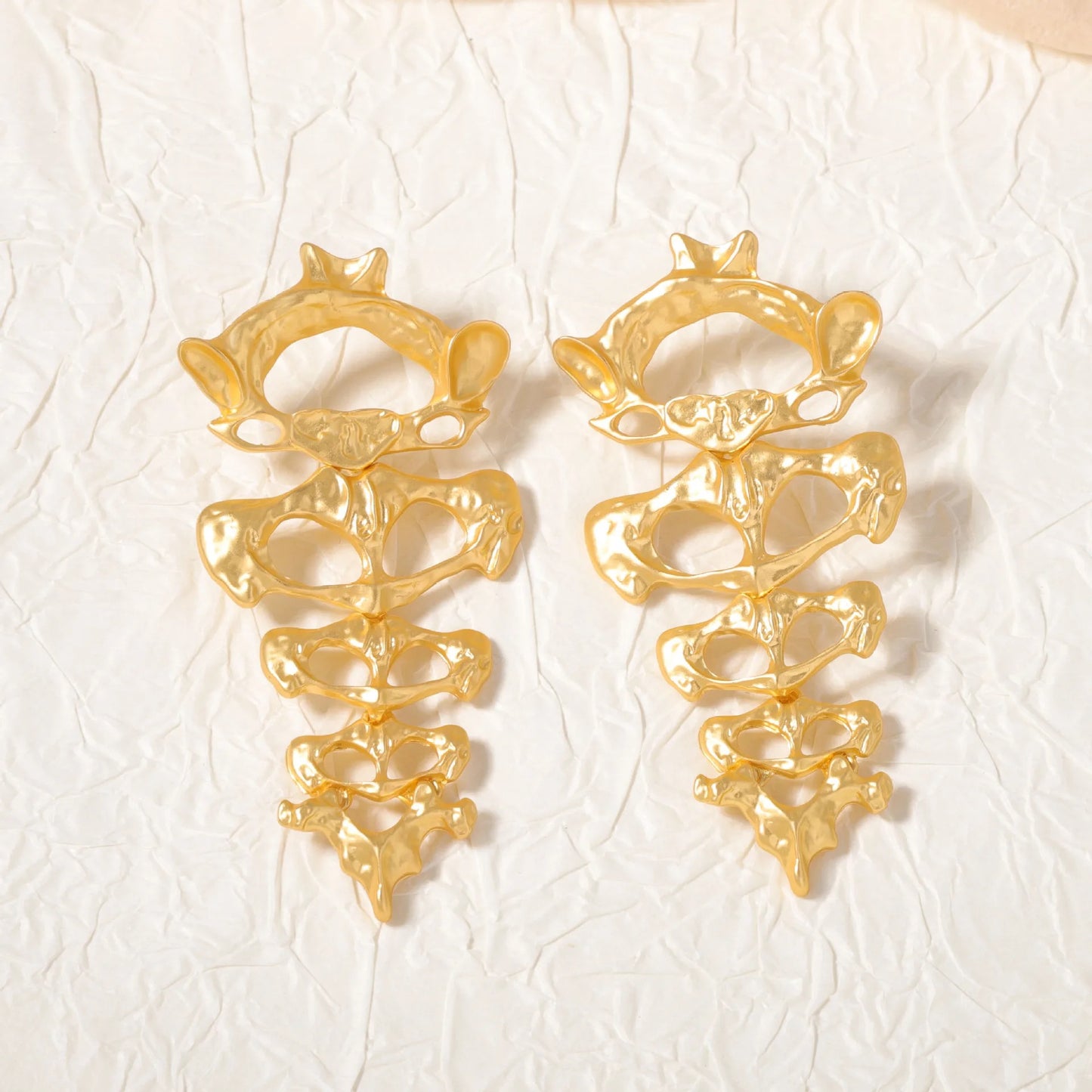 Elegant Vertebrae Earrings-Gold & Silver