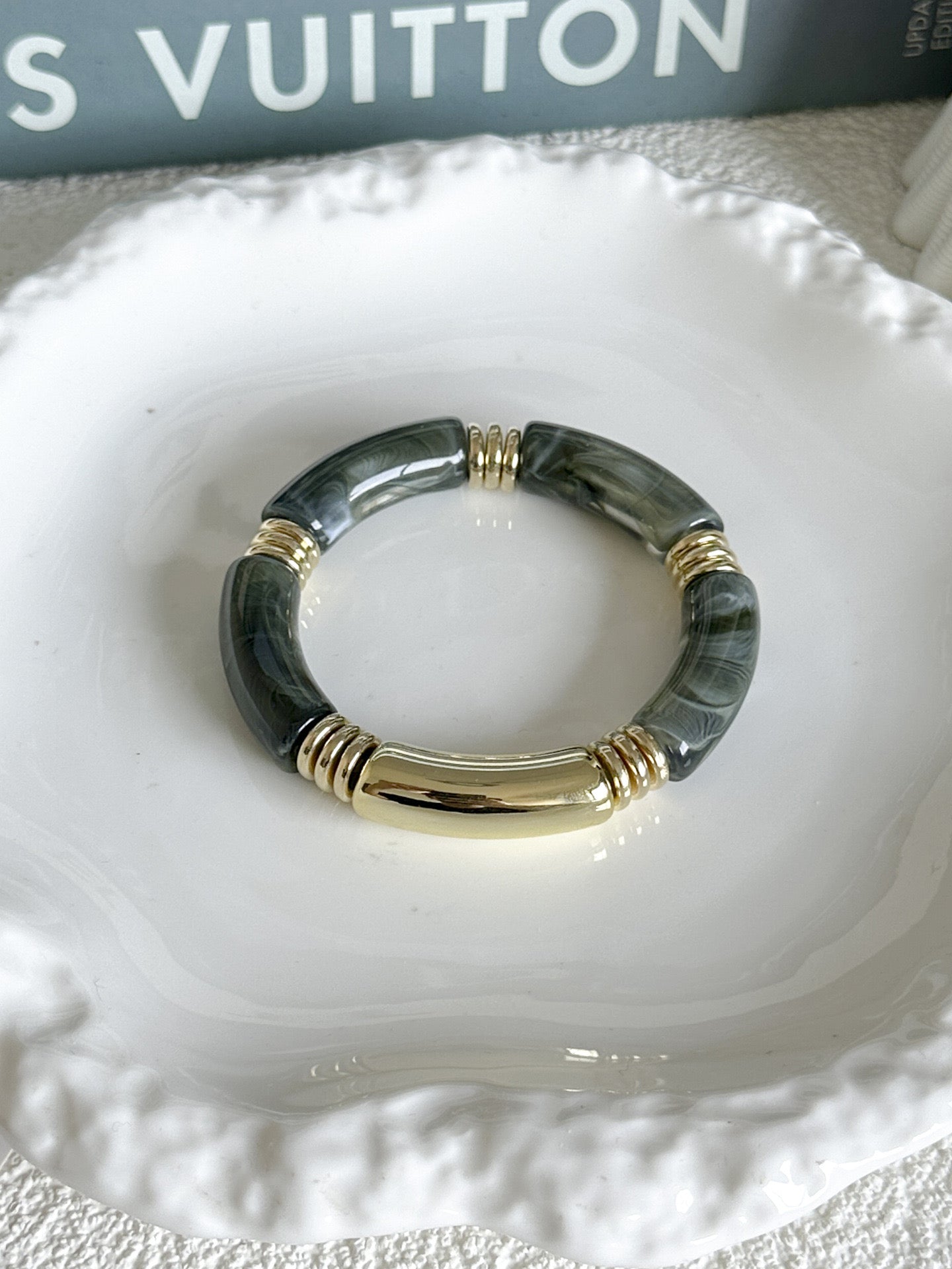 Sand & Pearl Elastic Bangles-3 Options