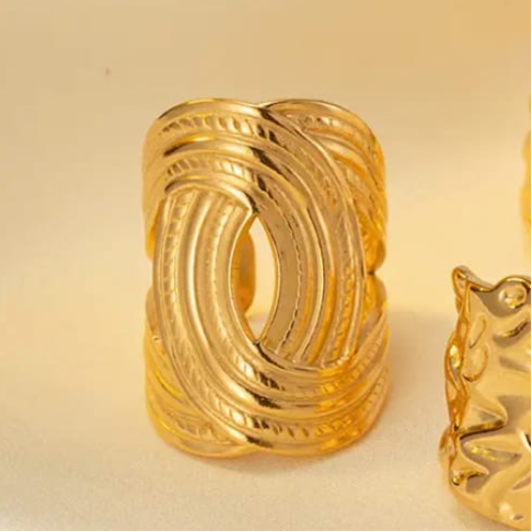 XO XL Egyptian Gold Ring