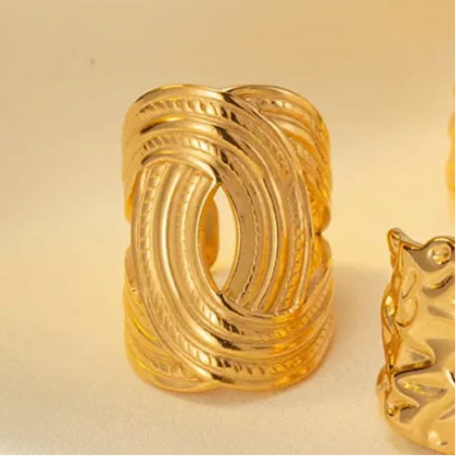 XO XL Egyptian Gold Ring